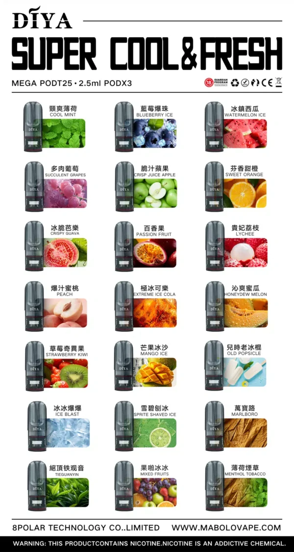 DIYA 霧化彈叮啞｜適配RELX悅刻一代｜口感濃郁不卡喉｜持久香氣丨1代煙彈：圖片 3